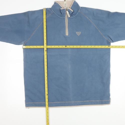 GUL Mens Blue L 1/4 Zip Sweatshirt High Neck Logo Outdoor Regular Fit