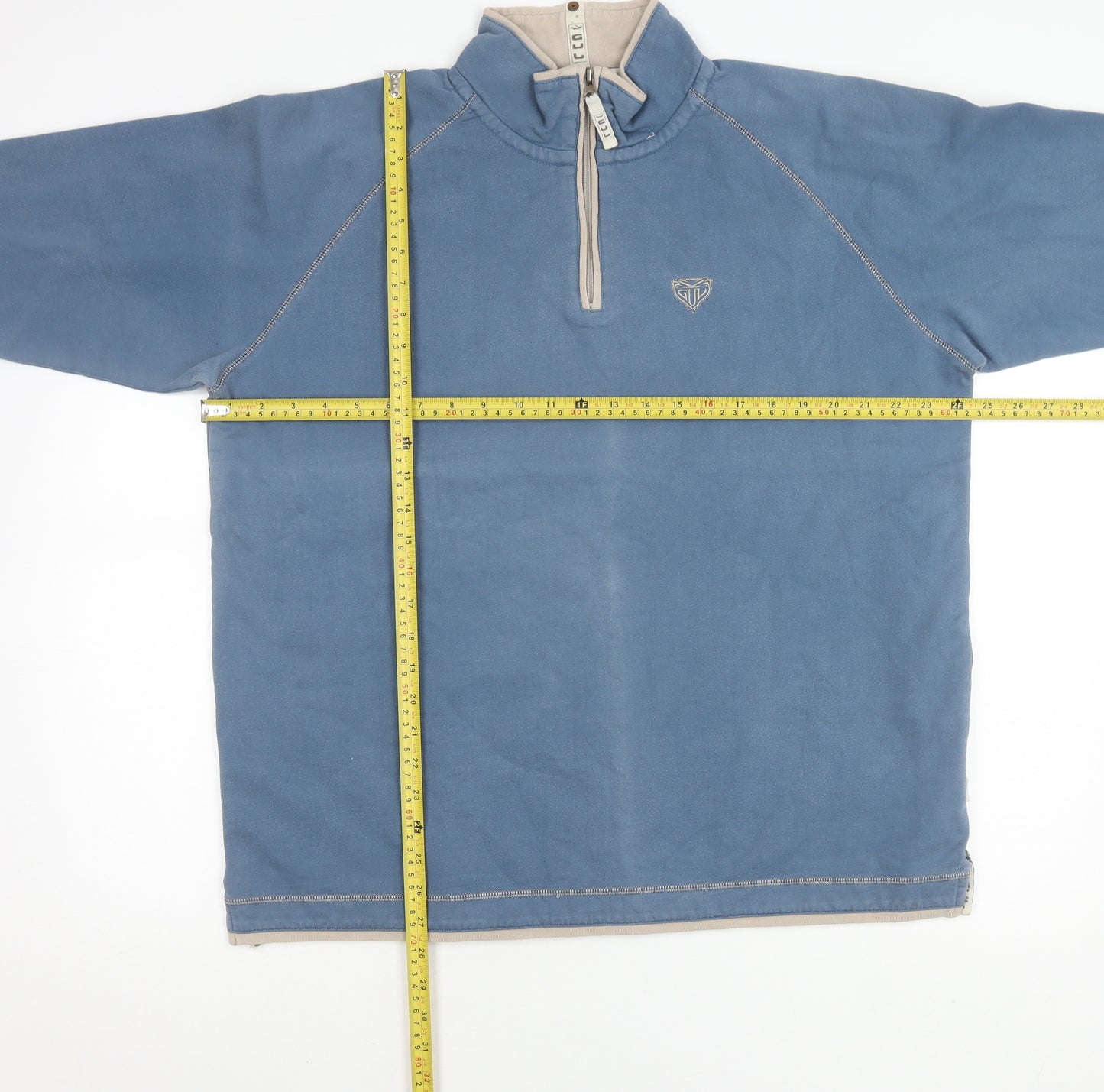 GUL Mens Blue L 1/4 Zip Sweatshirt High Neck Logo Outdoor Regular Fit