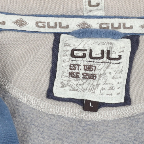 GUL Mens Blue L 1/4 Zip Sweatshirt High Neck Logo Outdoor Regular Fit