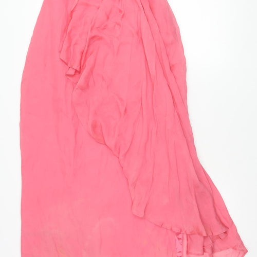 Coast Women’s Pink Silk Hi-Low Strapless Dress Size 12
