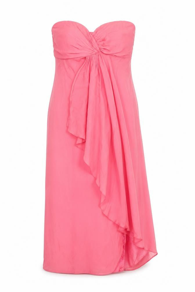 Coast Women’s Pink Silk Hi-Low Strapless Dress Size 12