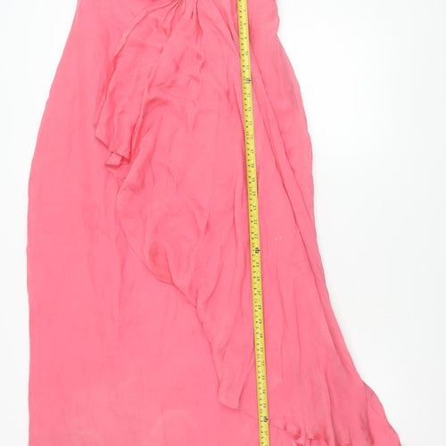 Coast Women’s Pink Silk Hi-Low Strapless Dress Size 12