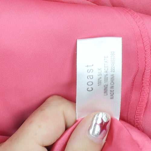 Coast Women’s Pink Silk Hi-Low Strapless Dress Size 12