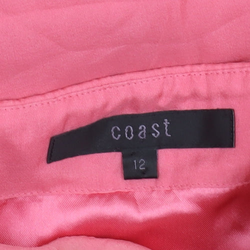 Coast Women’s Pink Silk Hi-Low Strapless Dress Size 12