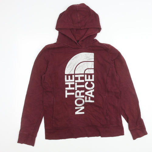 The North Face Womens Red Pullover Hoodie M Graphic Logo Outdoor