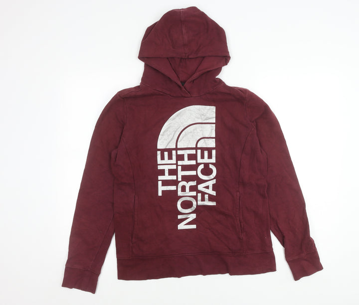 The North Face Womens Red Pullover Hoodie M Graphic Logo Outdoor