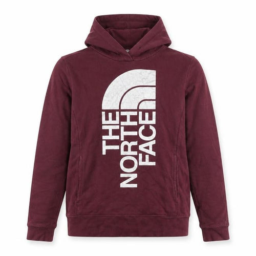 The North Face Womens Red Pullover Hoodie M Graphic Logo Outdoor