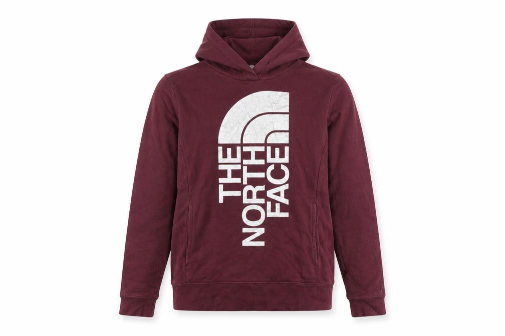 The North Face Womens Red Pullover Hoodie M Graphic Logo Outdoor
