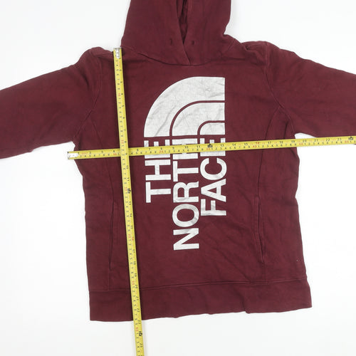 The North Face Womens Red Pullover Hoodie M Graphic Logo Outdoor