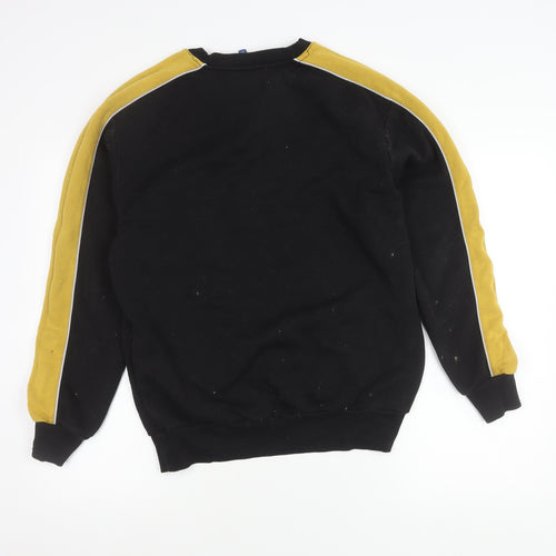 H&M Divided Men’s Black Yellow Striped Pullover Sweatshirt M