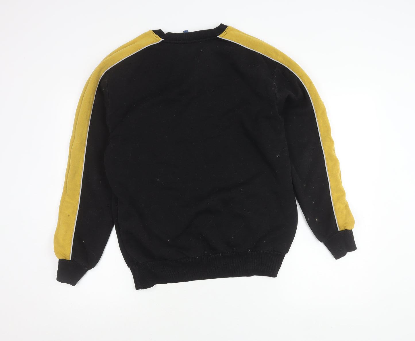 H&M Divided Men’s Black Yellow Striped Pullover Sweatshirt M