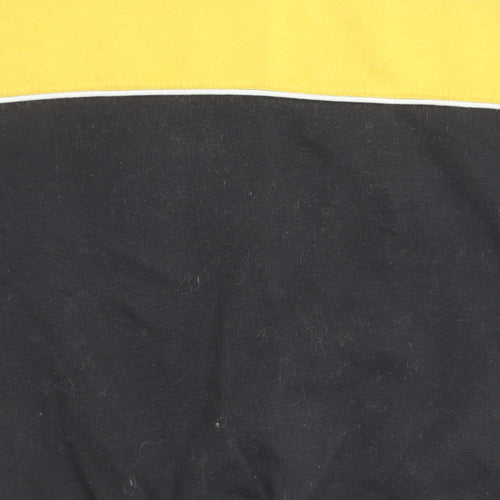 H&M Divided Men’s Black Yellow Striped Pullover Sweatshirt M