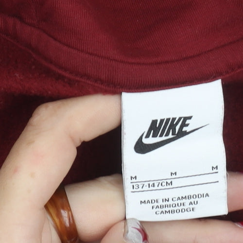 Nike Boys Red Grey White Track Jacket Hoodie Size 12 Years Full Zip