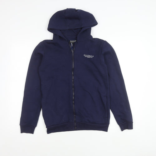 McKenzie Boys Blue Zip Up Hooded Jacket 13-14 Years Full Zip Logo