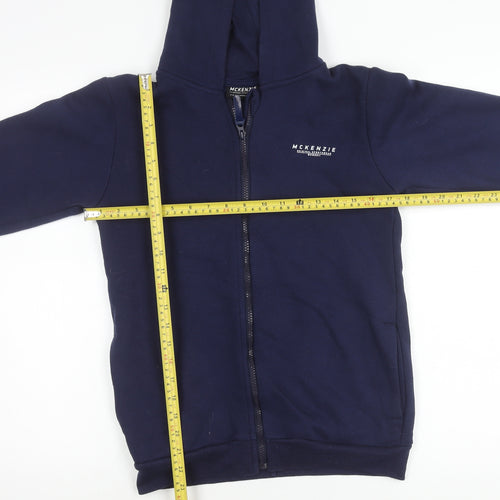 McKenzie Boys Blue Zip Up Hooded Jacket 13-14 Years Full Zip Logo