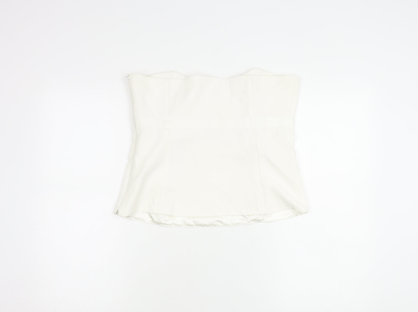 Whistles Women Ivory Strapless Satin Bow Detail Blouse UK 16