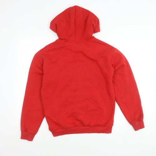 Topshop Womens Red USAF Logo Pullover Hoodie Size 8 Cotton Blend