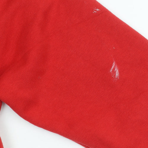 Topshop Womens Red USAF Logo Pullover Hoodie Size 8 Cotton Blend
