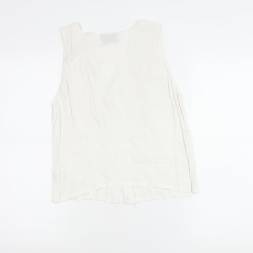 Wallis Womens White Viscose Sleeveless Blouse Size 12