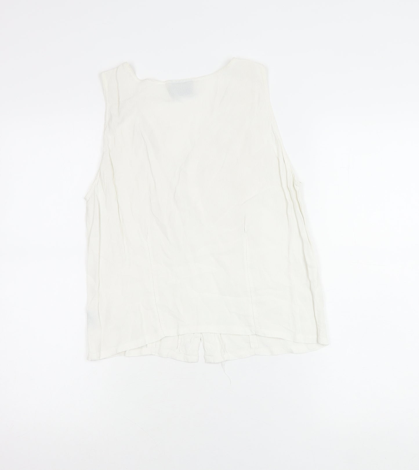 Wallis Womens White Viscose Sleeveless Blouse Size 12