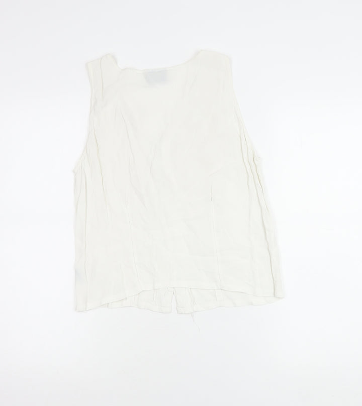 Wallis Womens White Viscose Sleeveless Blouse Size 12