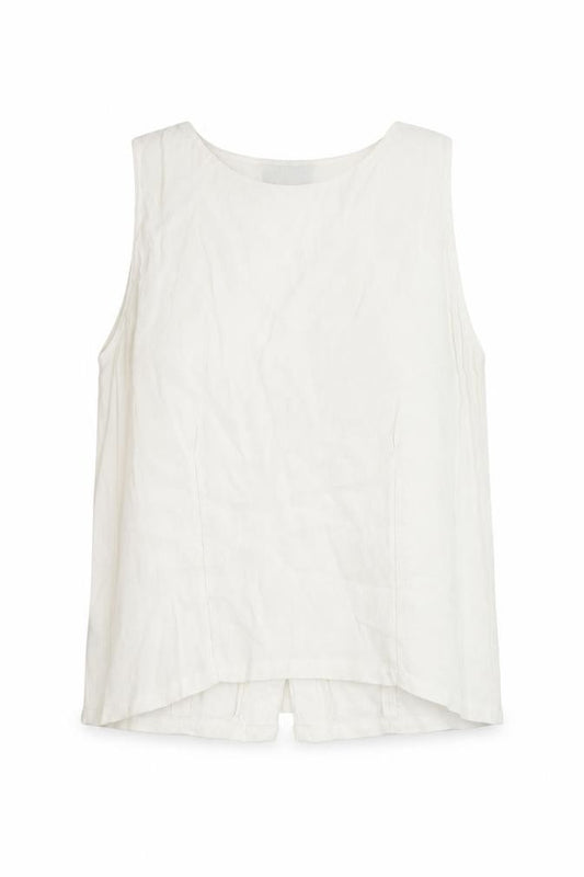 Front view of Wallis women’s white viscose sleeveless blouse, size UK 12