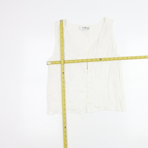 Wallis Womens White Viscose Sleeveless Blouse Size 12