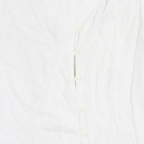 Wallis Womens White Viscose Sleeveless Blouse Size 12