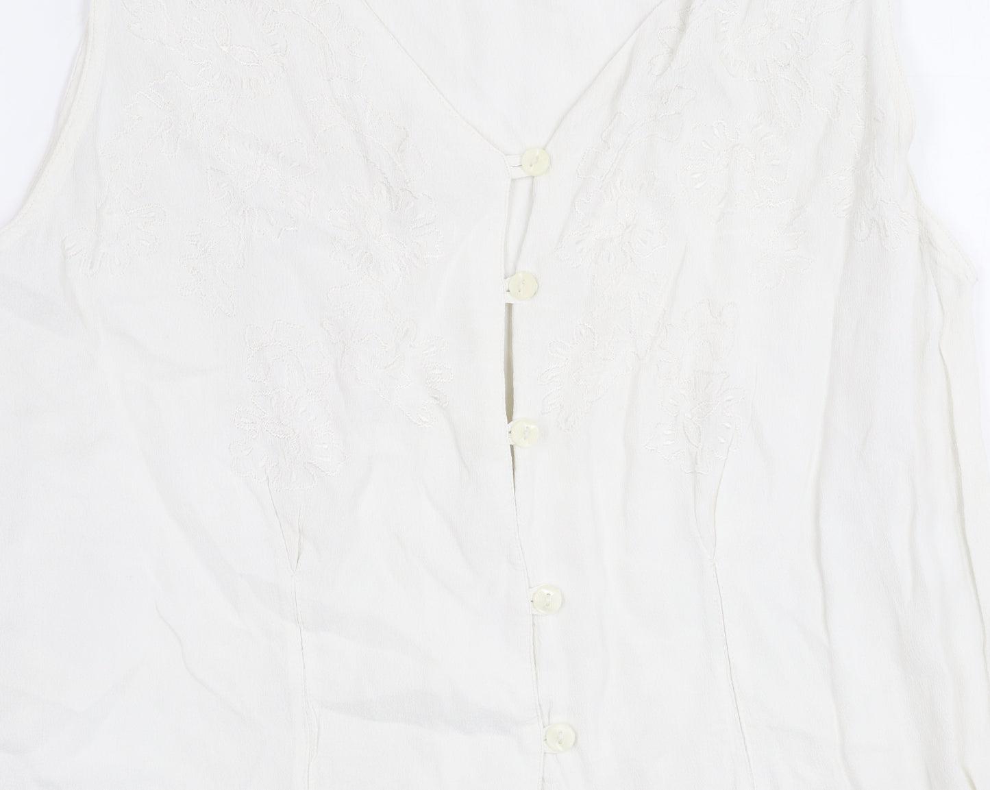 Wallis Womens White Viscose Sleeveless Blouse Size 12
