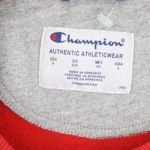 Champion Women Red Small Pullover Sweatshirt Crew Neck Logo