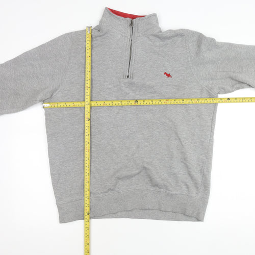 Jack Russell Men's Grey M 1/4 Zip Sweatshirt High Neck Logo
