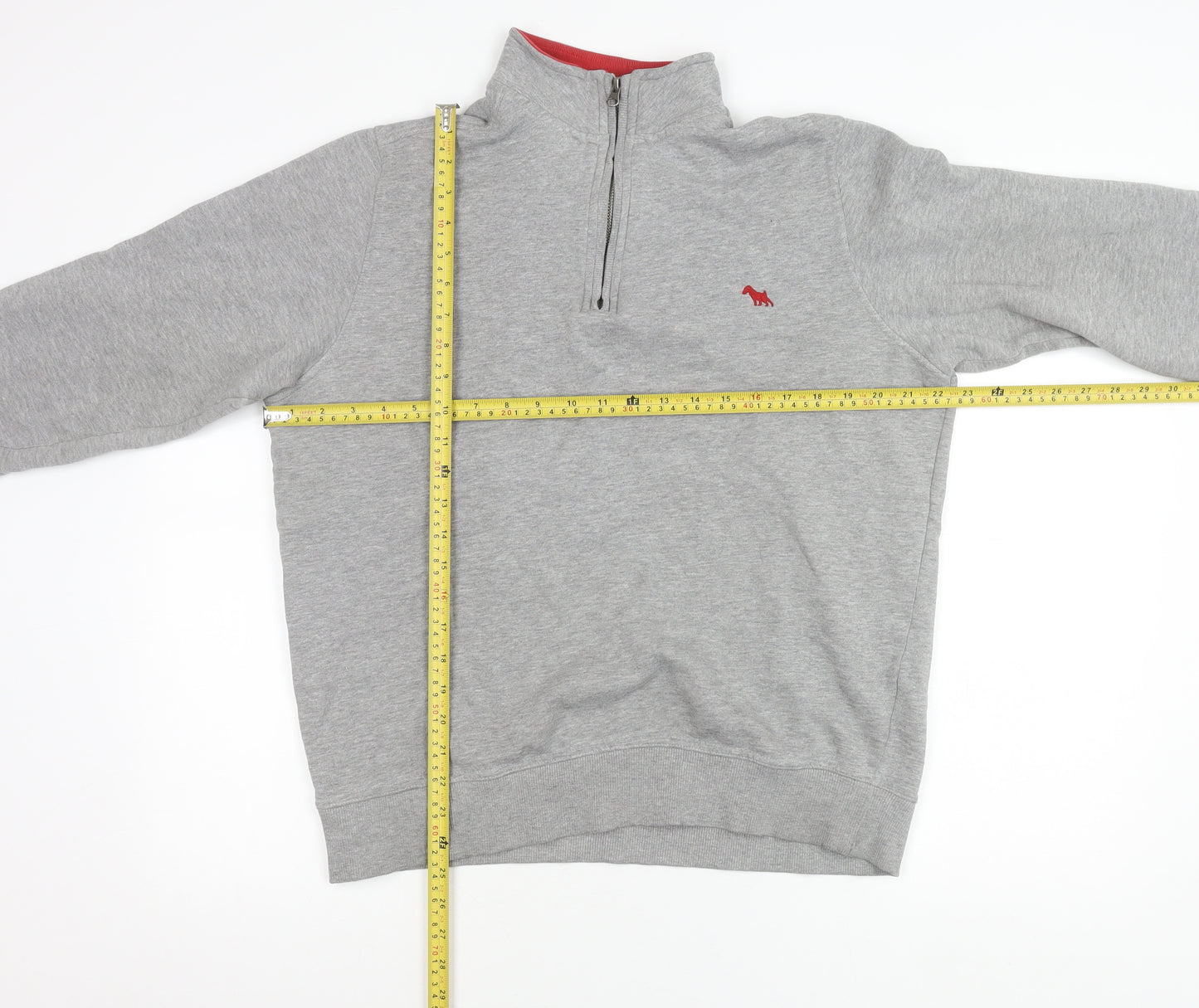 Jack Russell Men's Grey M 1/4 Zip Sweatshirt High Neck Logo