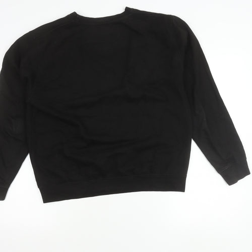 Han Mens Black Medium Pullover Sweatshirt Crew Neck Logo Cotton Blend
