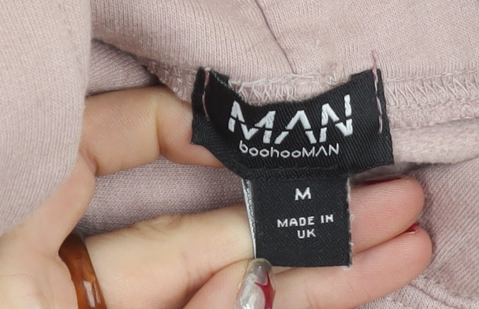 boohooMAN Men’s Pink Dragon Graphic Pullover Hoodie Size M