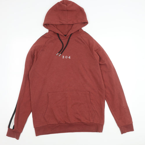 304 Men’s Brown Pullover Hoodie Size L Regular Fit Hooded Sweatshirt