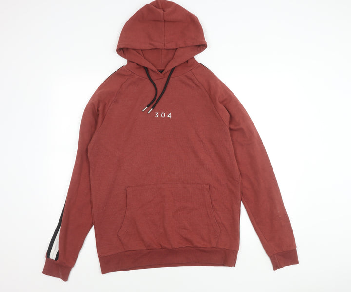304 Men’s Brown Pullover Hoodie Size L Regular Fit Hooded Sweatshirt