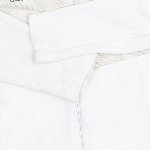 Adidas Boys White Track Jacket Hoodie 12 Years Full Zip Logo Sportswear