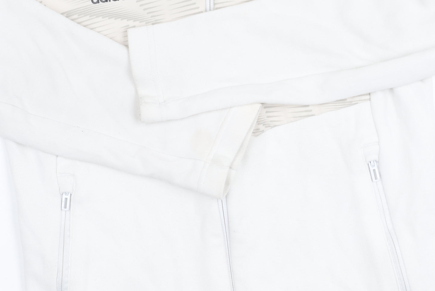 Adidas Boys White Track Jacket Hoodie 12 Years Full Zip Logo Sportswear