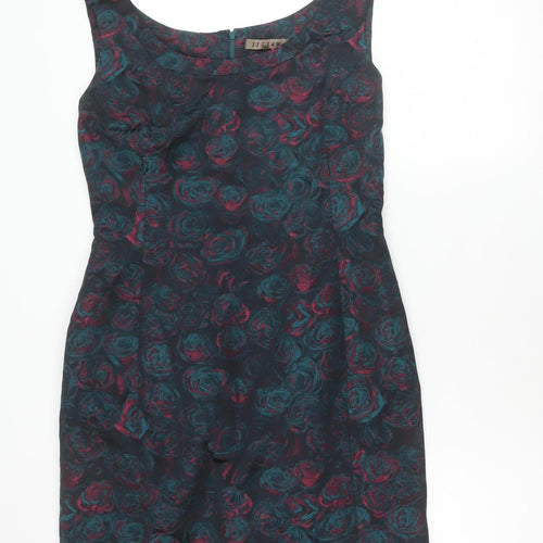 Jigsaw Womens Multicoloured Floral Sheath Dress Size 12 Cocktail Party