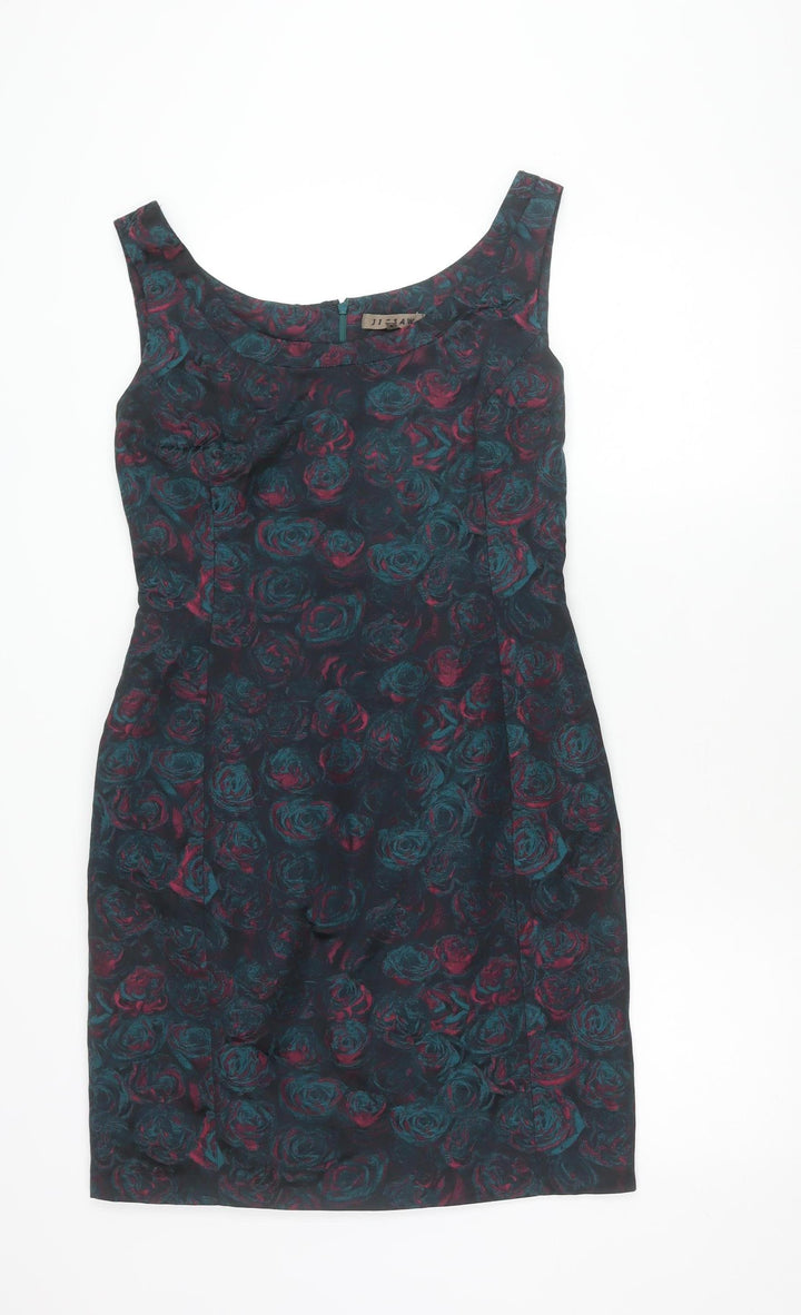 Jigsaw Womens Multicoloured Floral Sheath Dress Size 12 Cocktail Party