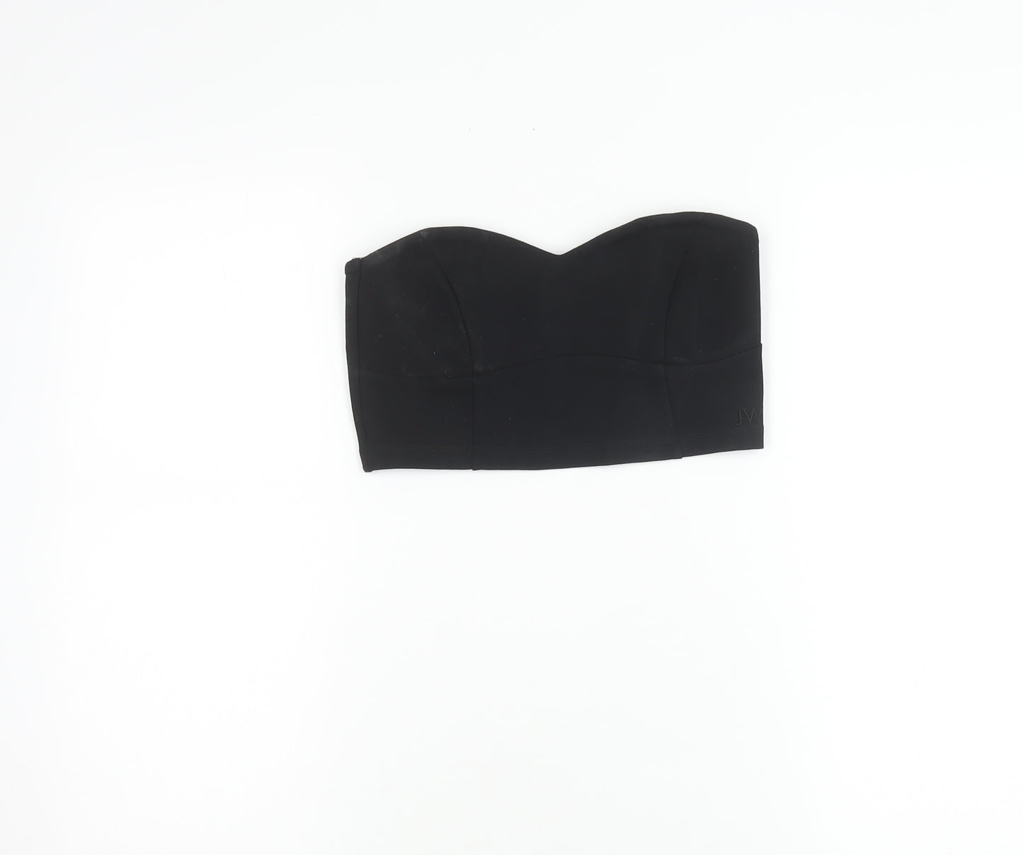 Jack Wills Womens Black Strapless Cropped Sweetheart Top Size 10