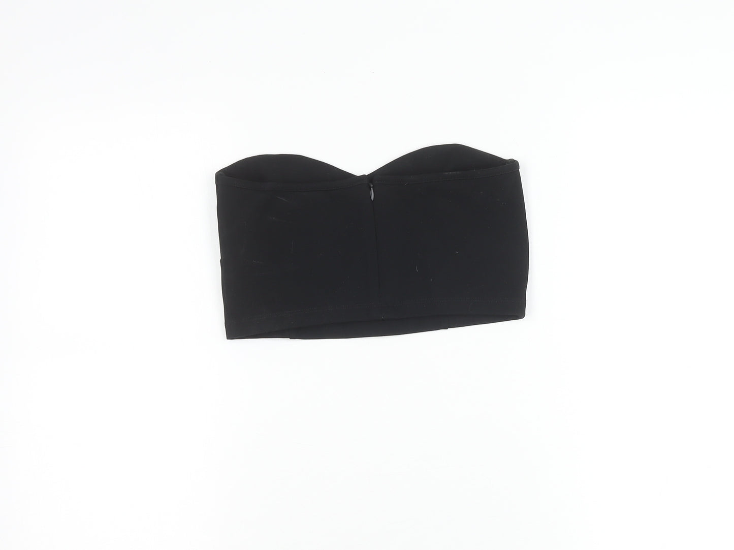 Jack Wills Womens Black Strapless Cropped Sweetheart Top Size 10