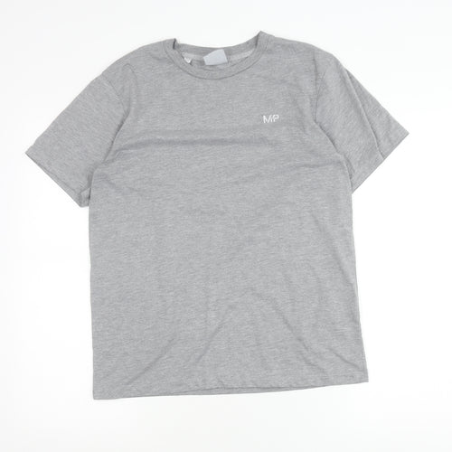 MP Men's Grey Cotton Crew Neck Short Sleeve T-Shirt Size M