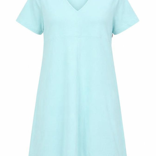 Jackpot Women Blue XL Shift Dress V-Neck Jersey Cotton Elastane