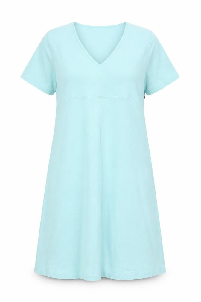 Jackpot Women Blue XL Shift Dress V-Neck Jersey Cotton Elastane