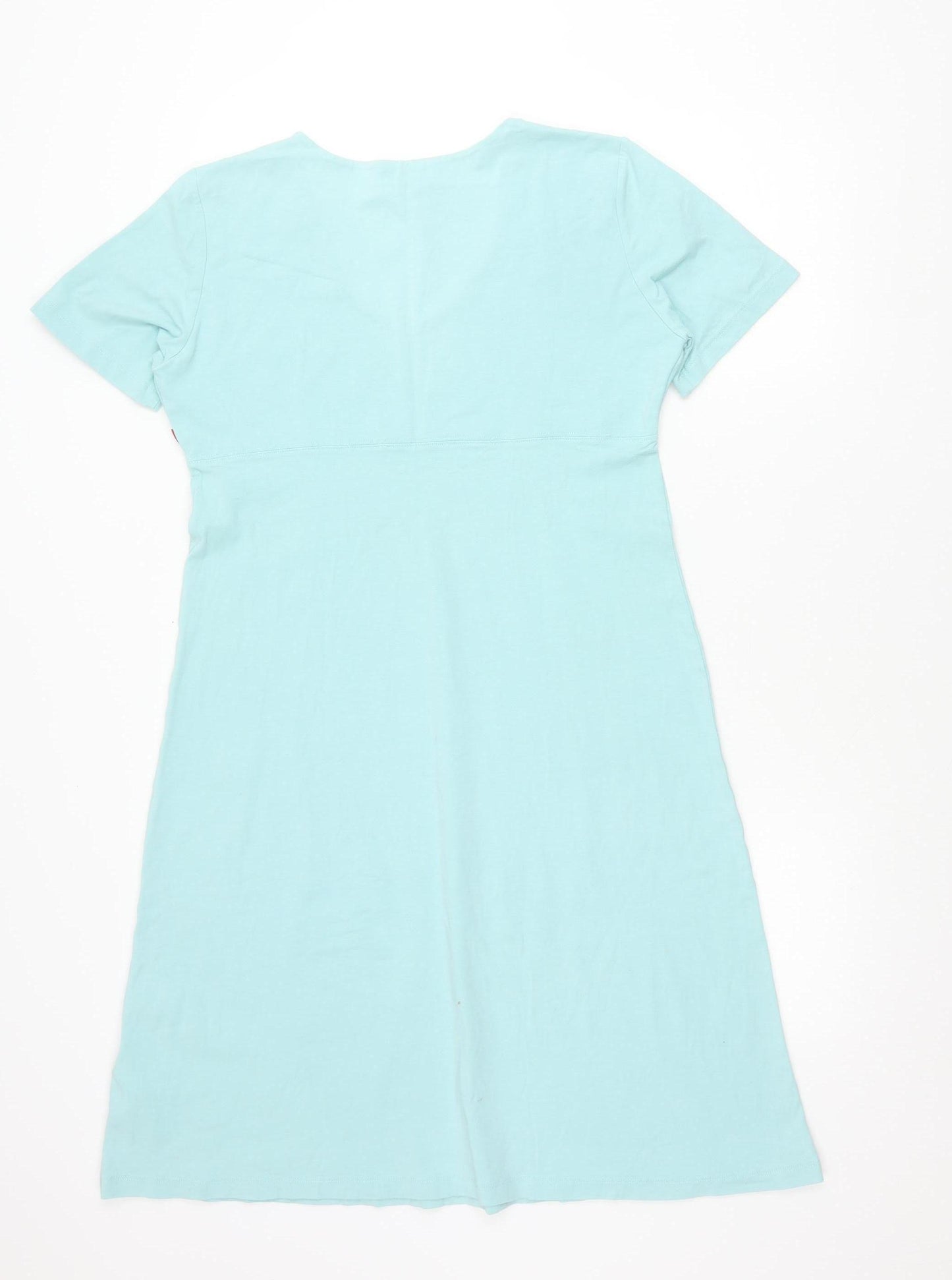 Jackpot Women Blue XL Shift Dress V-Neck Jersey Cotton Elastane