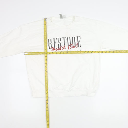 ASOS Women’s White Crew Neck Sweatshirt Size 14 Graphic Print