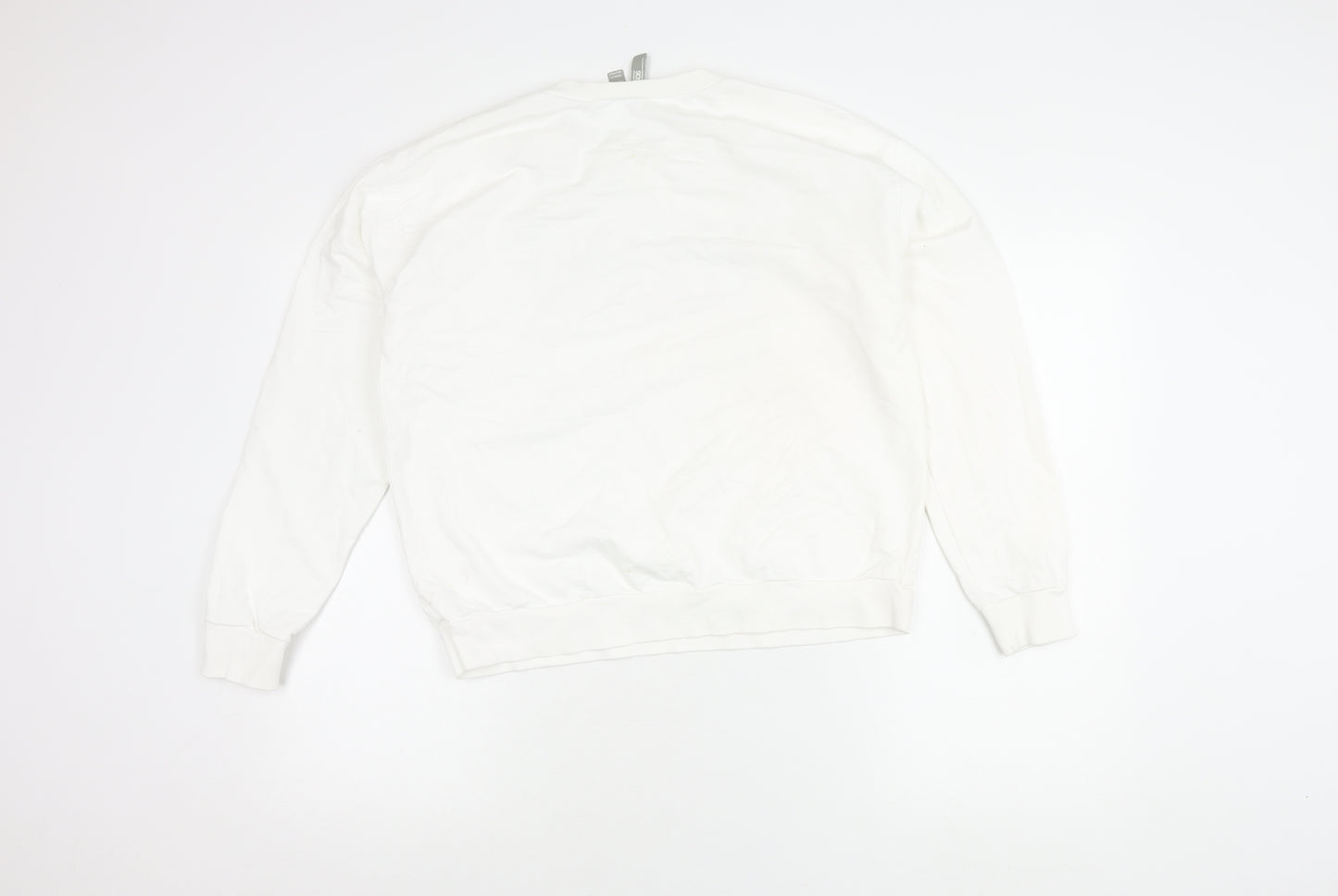 ASOS Women’s White Crew Neck Sweatshirt Size 14 Graphic Print