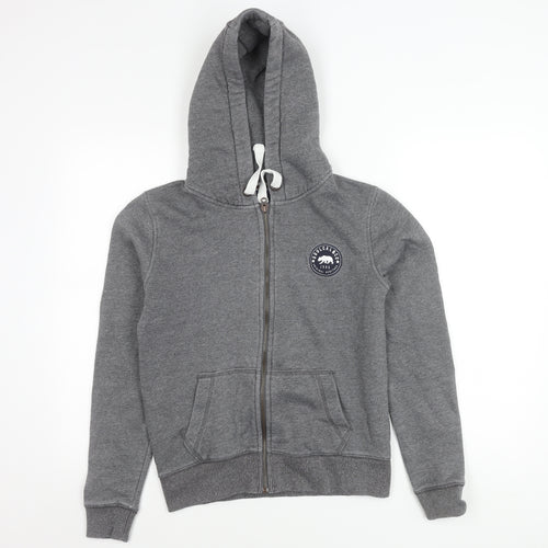 SoulCal & Co Women’s Grey Hoodie Jacket UK 10 Zip Logo Casual
