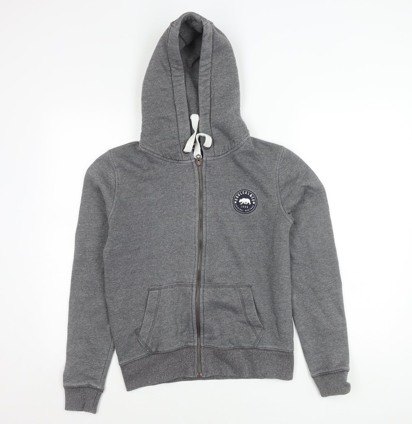 SoulCal & Co Women’s Grey Hoodie Jacket UK 10 Zip Logo Casual